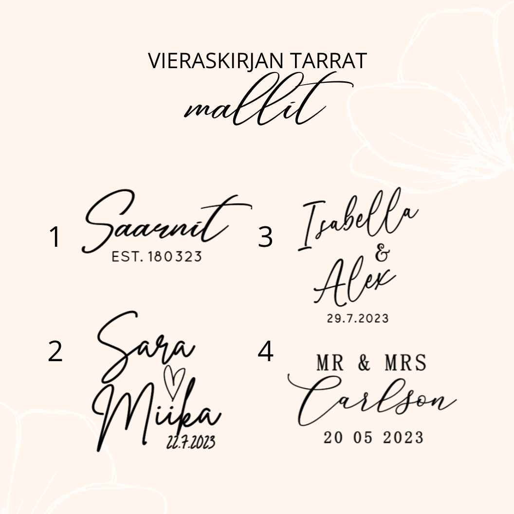 Vieraskirjan kansitarrat
